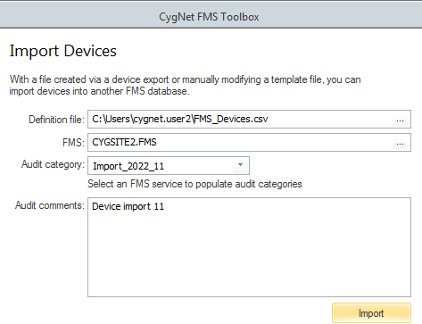 Import Devices
